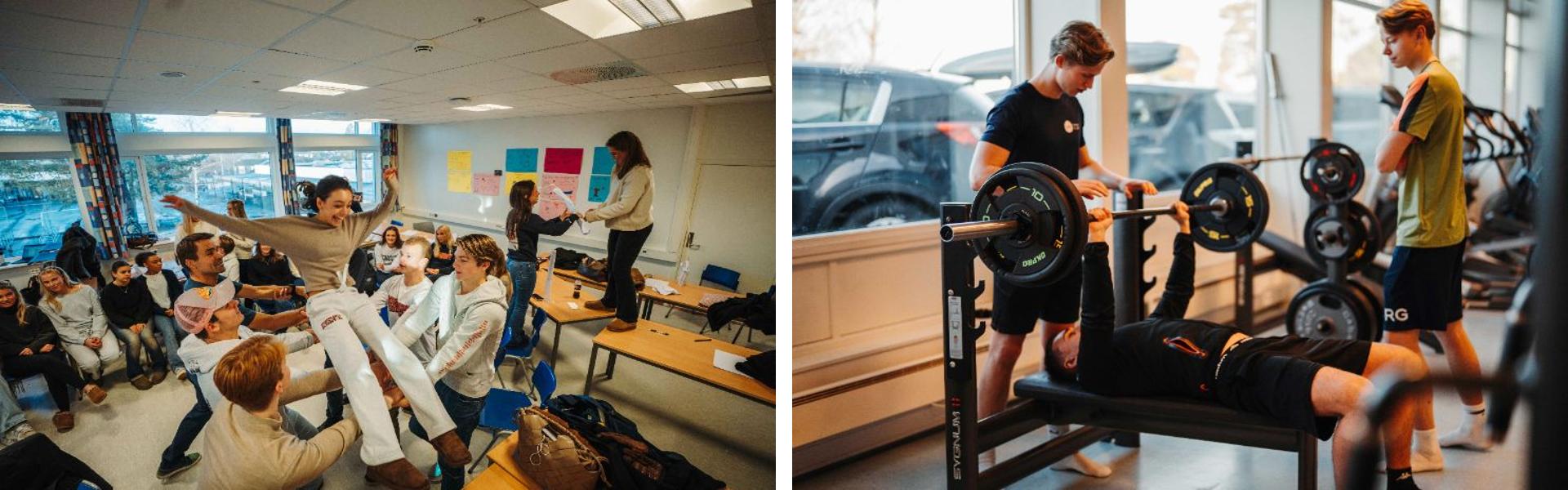 En gruppe mennesker i et treningsstudio